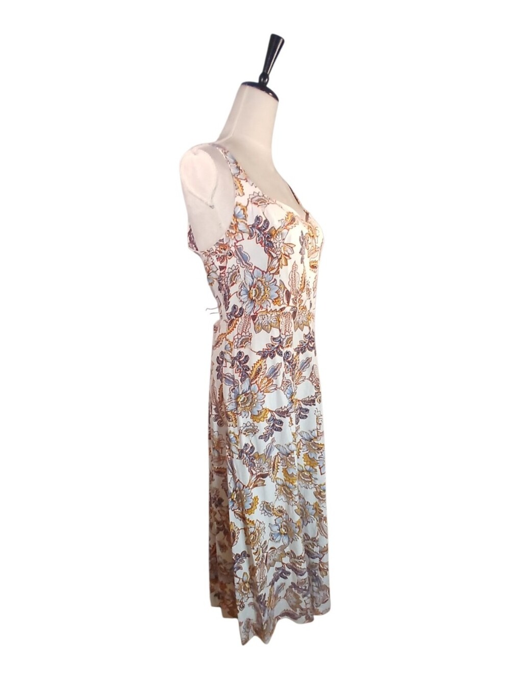 NWT Linen Blend Midi Sleeveless Summer Dress Sz Large - Picture 4 of 12